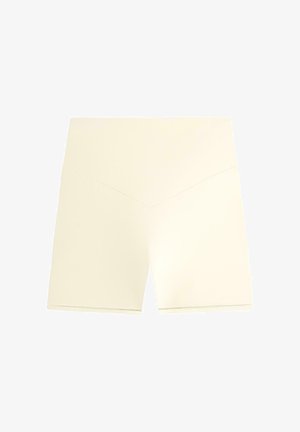 OYSHO, COMFORTLUX HIGH-RISE 10CM HOT PANTS WITH OPENWORK DETAIL - Legging - beige