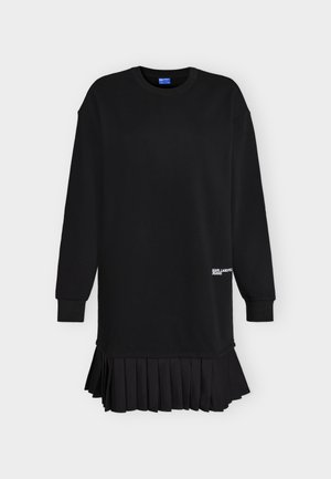 Karl Lagerfeld Jeans, SWEAT DRESS WITH PLEATS - Pusakleit - black