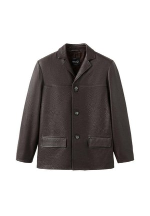 Mango, Lederjacke - brown