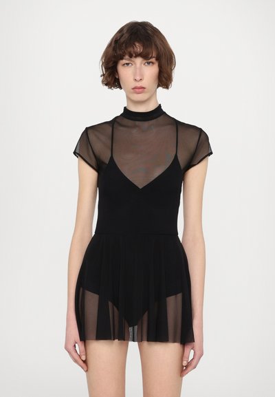 Norma Kamali MOCK NECK CAP SLEEVE  PICKLEBALL DRESS - Cocktailkleid/festliches Kleid - black