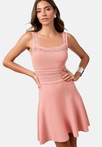DIAMANTE STRAPPY POINTELLE SKATER - Shift-haljina - pink