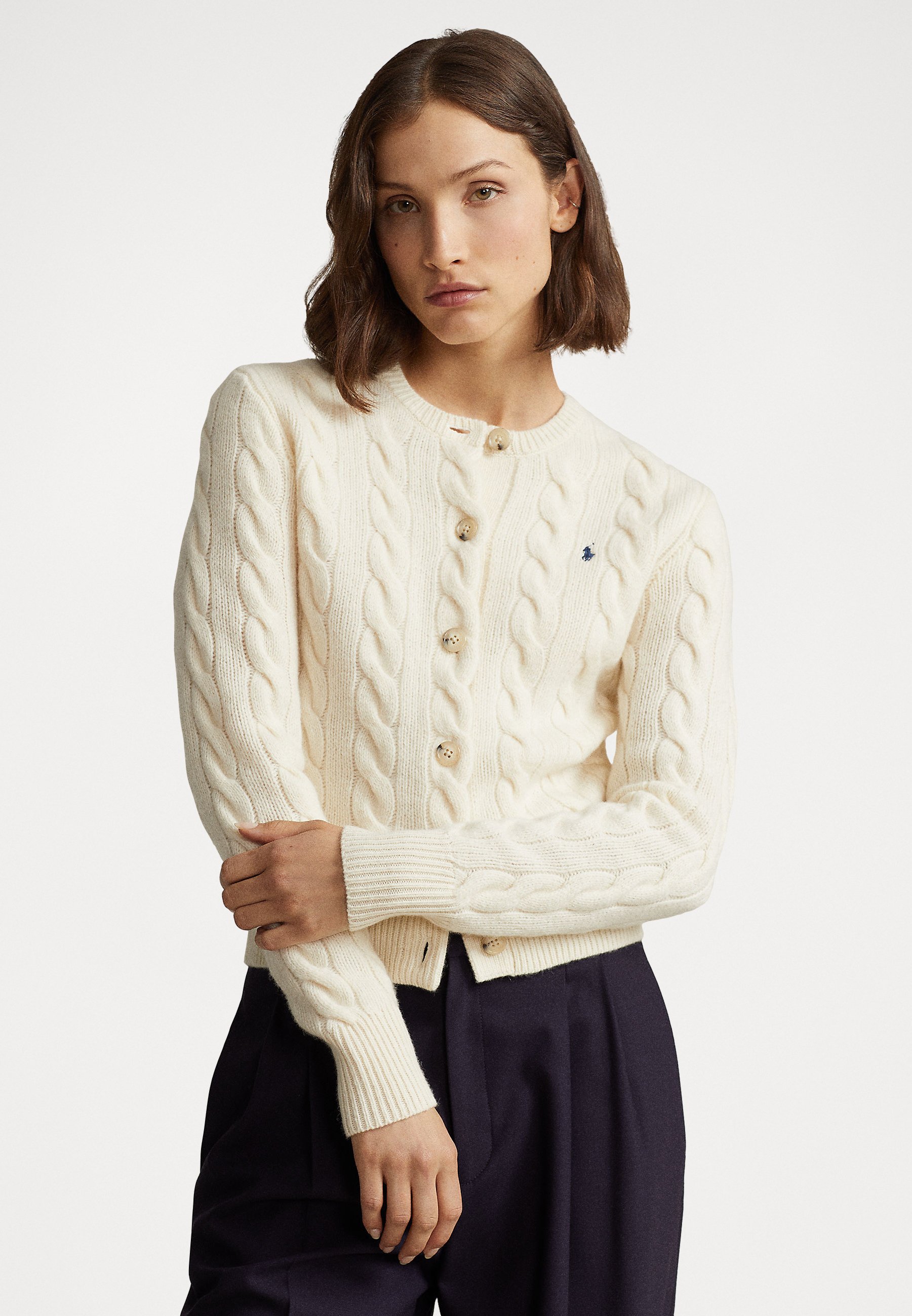 Polo Ralph Lauren CABLE KNIT WOOL CASHMERE CARDIGAN - Strickjacke  