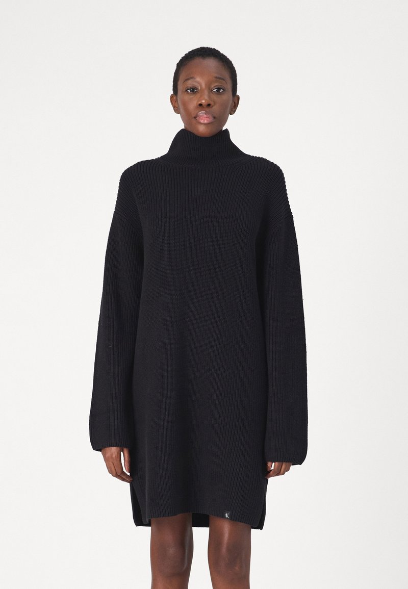 Calvin Klein Jeans CHUNKY LOOSE DRESS - Abito in maglia - black