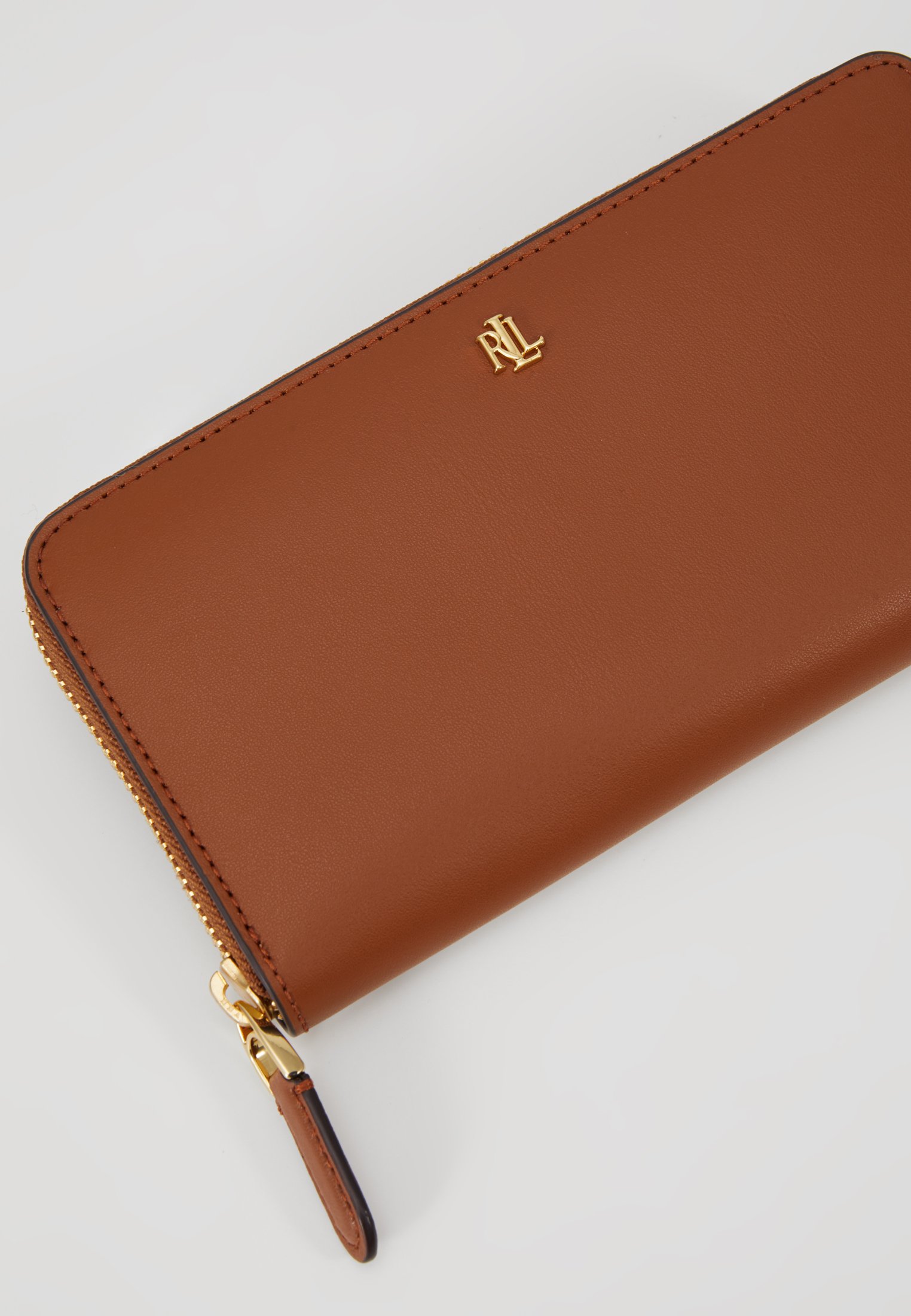 ralph lauren leather continental zip wallet