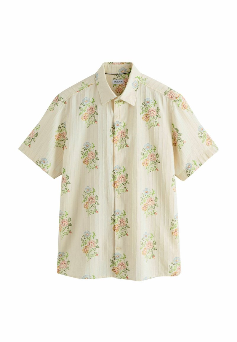 Next REGULAR FIT - PRINT SHORT SLEEVE - Skjorter - ecru floral print