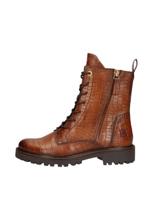 Platform ankle boots - cognac
