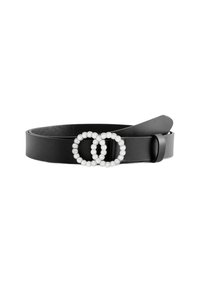 Next DOUBLE CIRCLE BUCKLE REGULAR  - Diržas - black silver diamante