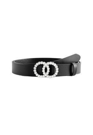 Next DOUBLE CIRCLE BUCKLE REGULAR  - Diržas - black silver diamante