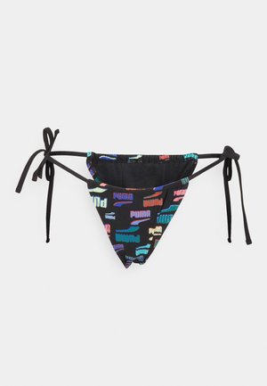 Puma SWIM WOMEN SIDE TIE TANGA - Slip bikini - black combo