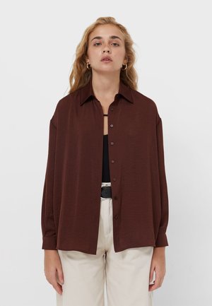 Button-down blouse - dark brown