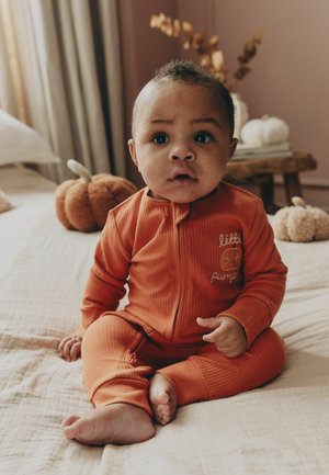 Next, REGULAR FIT - TWO WAY ZIP BABY SLEEPSUIT - Pyjamas - orange
