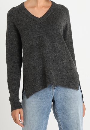 Strickpullover - mottled dark grey