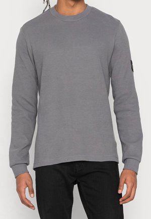 Langarmshirt - mottled dark grey