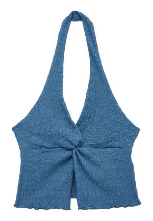 Koton, V NECK CROP TANK TOP. - Camicetta - blue