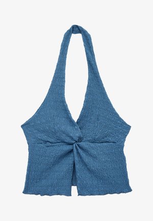 Koton, V NECK CROP TANK TOP. - Camicetta - blue