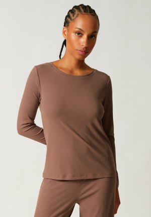 Skiny, SKINY DAMEN SHIRT LANGARM NIGHT IN SKINY 02 - Pyjama top - deep taupe
