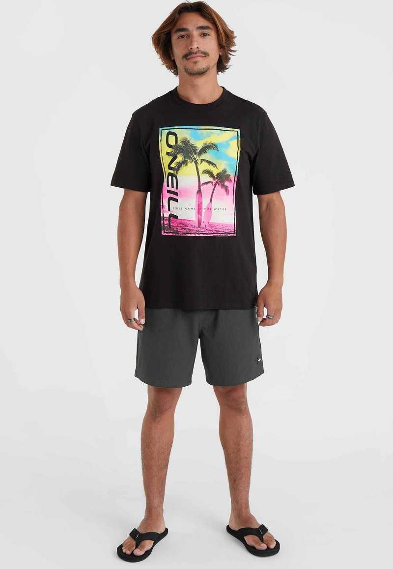 O’Neill T-shirt print gemêleerd zwart