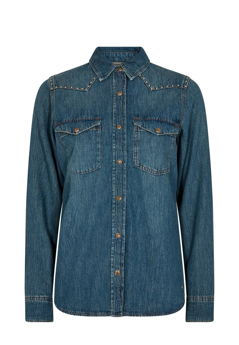 MOS MOSH Overhemdblouse blauw denim/bluedenim