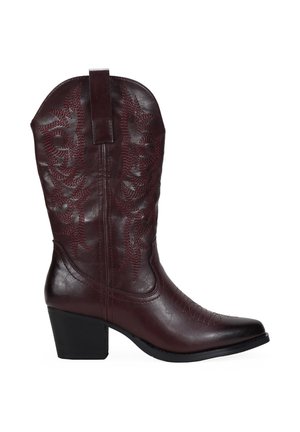CON BORDADO - Botas camperas - burdeos