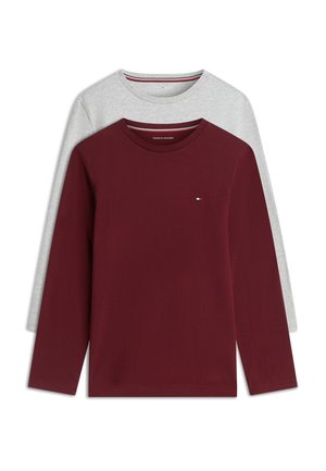 Tommy Hilfiger UNISEX 2 PACK - Блуза с дълги ръкави - grey heather/burgundy