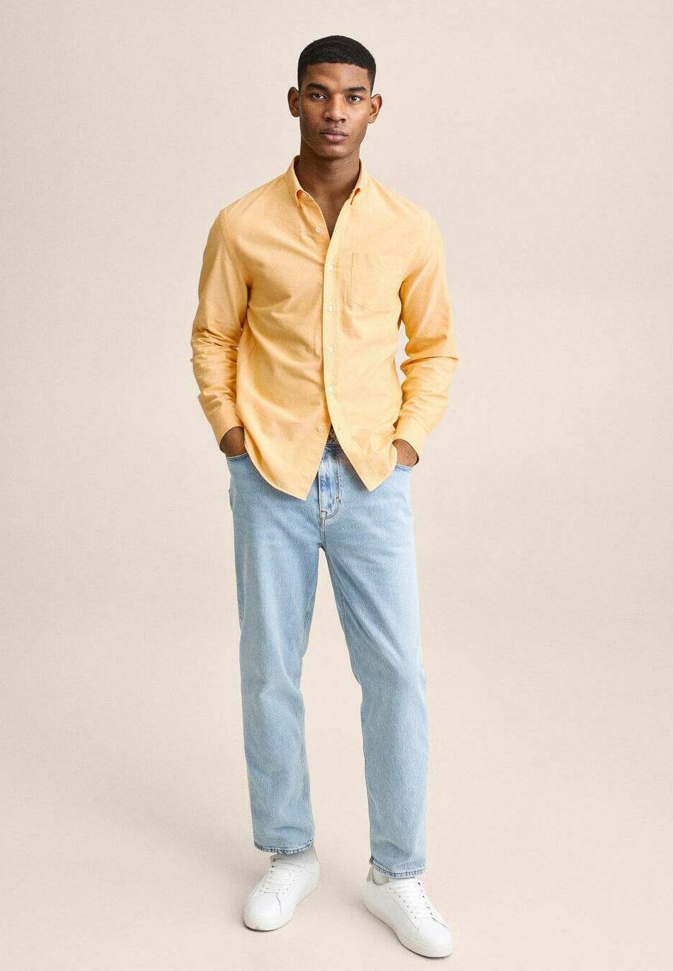 Yellow shirt with blue jeans Clearance