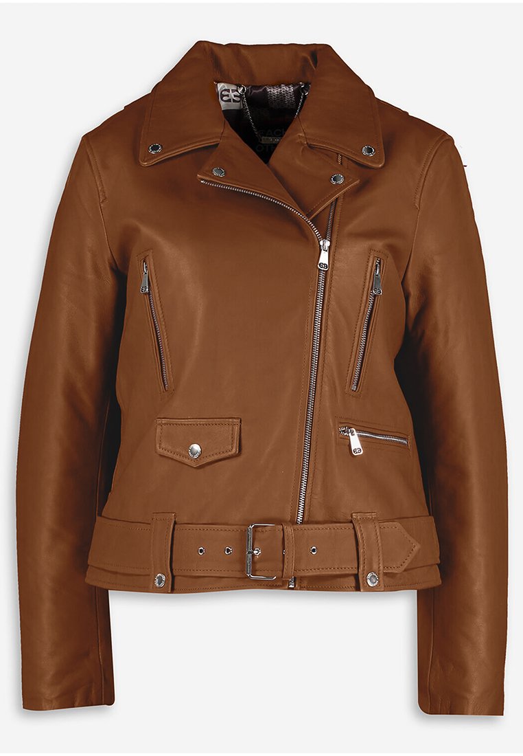 Each x Other Leren jas lichtbruin