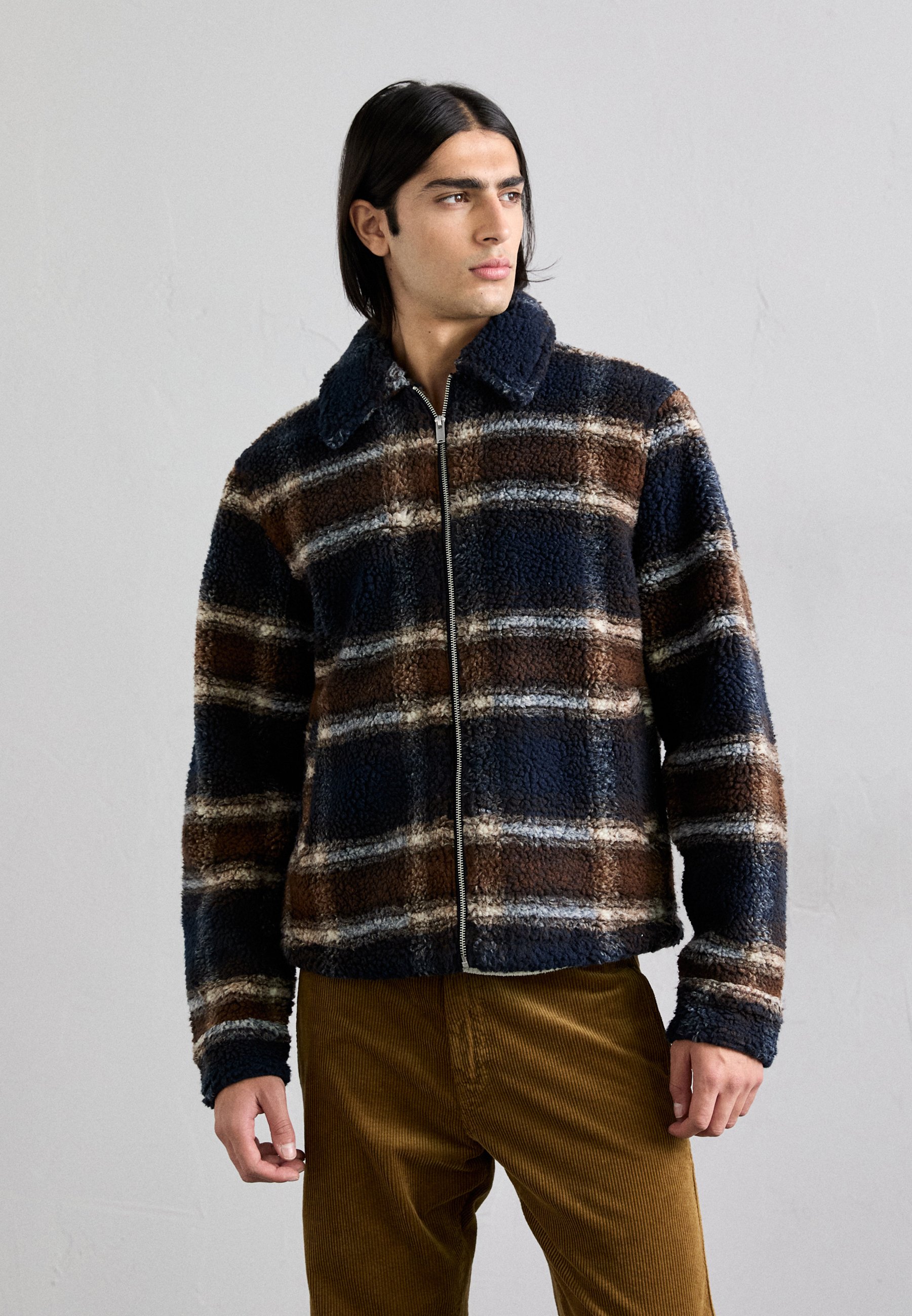 ジャケット・アウター tenderloin flannel check coat Jackie Tartan Fleece Shacket | Vintage-Inspired Rust Check Trucker