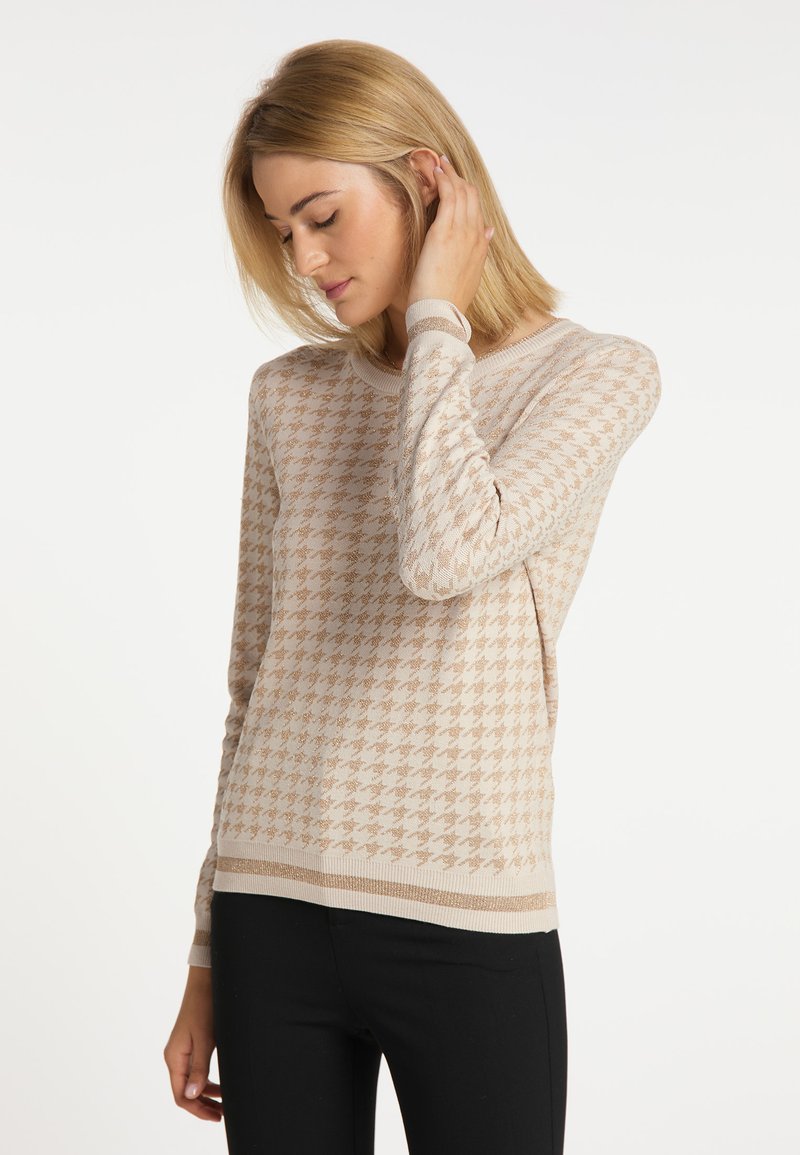 Damen Strickjacken | usha USHA NOWLES Strickpullover creme metallisch/beige - DR18341 Damen Strickjacken | usha USHA NOWLES Strickpullover creme metallisch/beige - DR18341