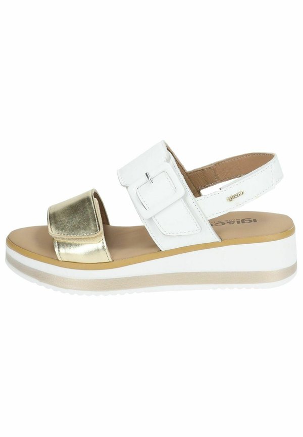 Keilsandalette - oro chiaro bian