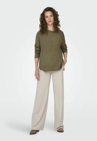 JDY MARCO LS O NECK SPLIT - Džemperis - malt ball