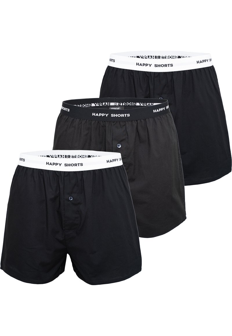 Happy Shorts - 3 PACK - Boxershort - solid black, Vergroten