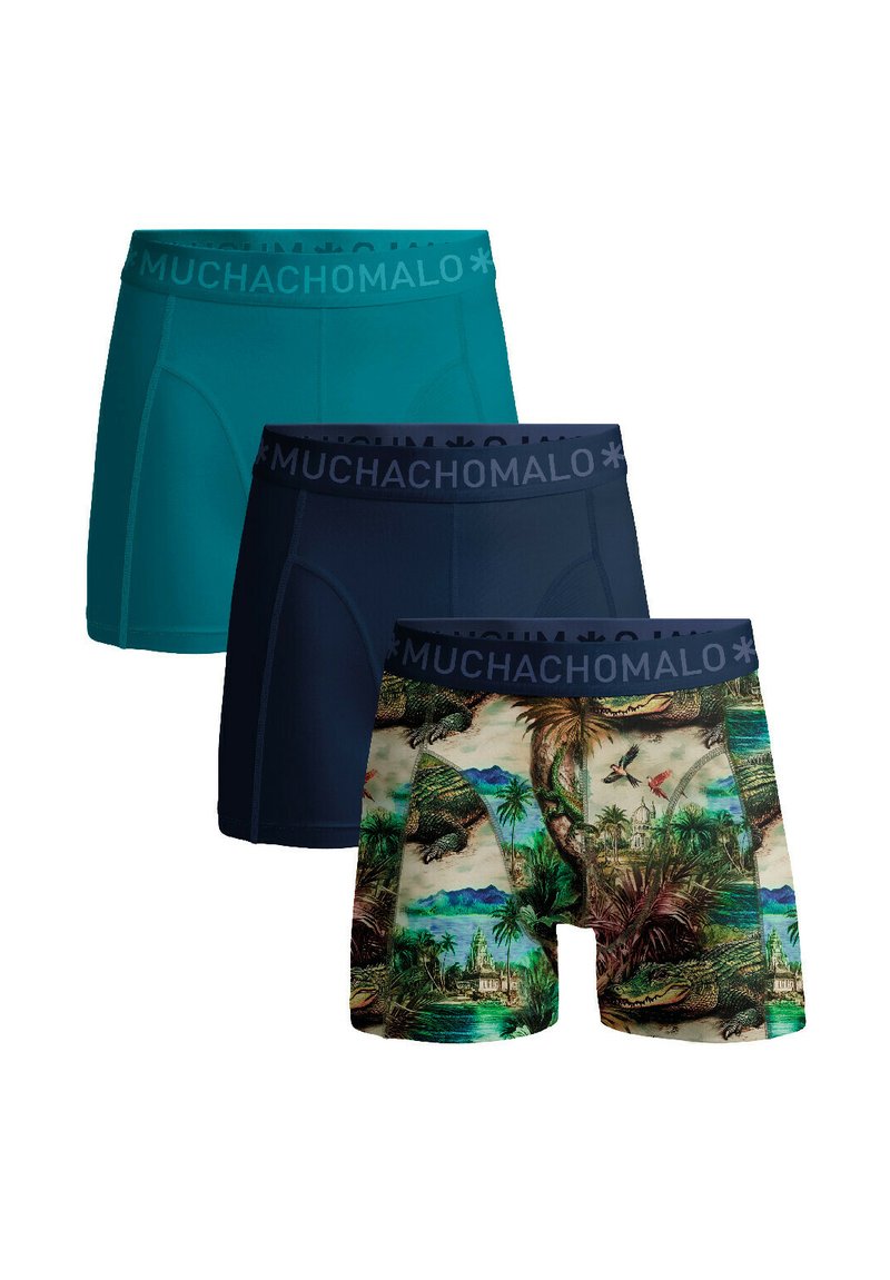 MUCHACHOMALO 3 PACK PRINT SOLID - Calzoncillos - print blue