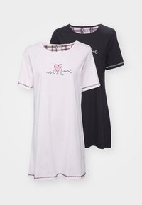 VIVANCE DREAMS BY LASCANA VD VICHY NIGHTGOWN 2 PACK - Nattlinne - black/rose