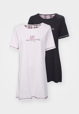 LASCANA VD VICHY NIGHTGOWN 2 PACK - Nightie - black/rose
