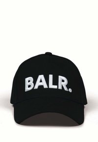 Căciulă de baseball neagră, cu text brodat alb "BALR." pe față. Are o vizieră curbată și o curea ajustabilă la spate. Fabricată din material textil.