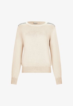 LIU JO, LIU JO JUMPER WITH BEADS - Trui - beige
