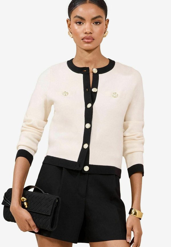 REGULAR FIT CREW NECK - Strickjacke - ivory