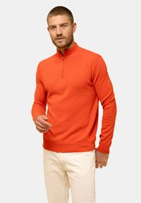 Just Cashmere HALF ZIPPED HIGH COLLAR - Strickpullover - orange