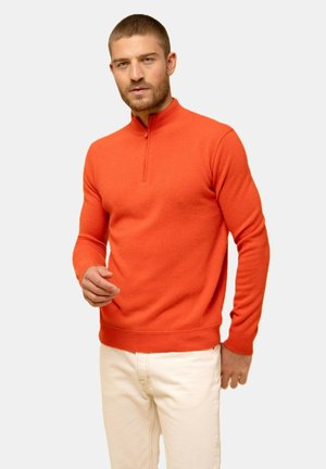 HALF ZIPPED HIGH COLLAR - Neule - orange