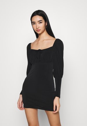 PUFF SLEEVE MINI - Sukienka z dżerseju - black