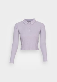 SLIM BUTTON POLO - Camisola de manga comprida - lavender grey
