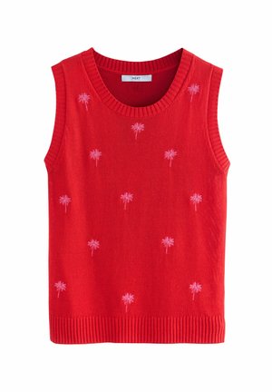 TALL FIT CREW NECK - Débardeur - red pink embroidered palm tree