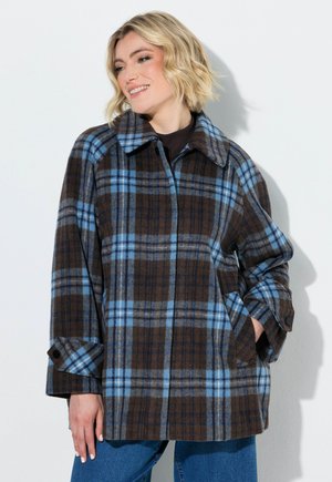 Ulla Popken JACKE, KARO, HEMDKRAGEN, A-LINIE, 2-WEGE-ZIPPER - Korte frakker - light blueberry
