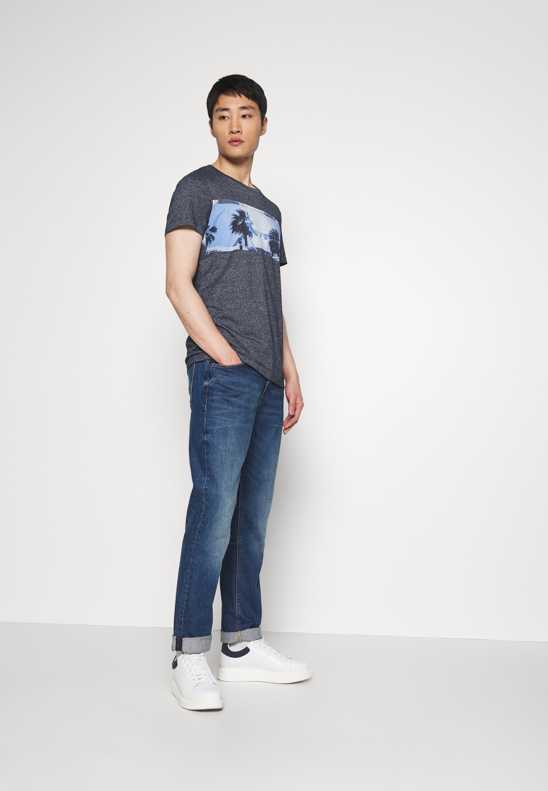 TOM TAILOR DENIM STRUCTURED FOTOPRINT T shirts med print TOM TAILOR DENIM STRUCTURED FOTOPRINT - T-shirts med print - sky captain blue