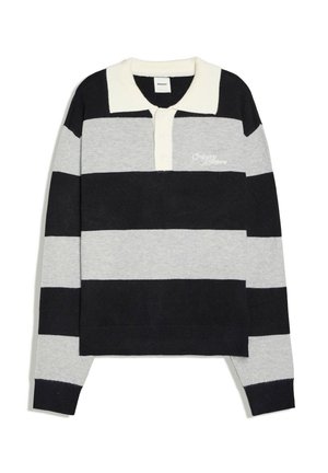 Bershka, STRIPED CONTRAST POLO COLLAR - SWEATER - Polo - royal blue