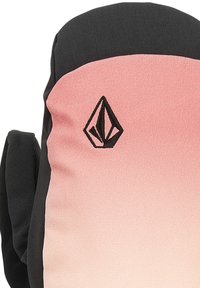 Muffole rosa e nere con design sfumato. Realizzate in materiale morbido, con logo nero e accenti testurizzati.