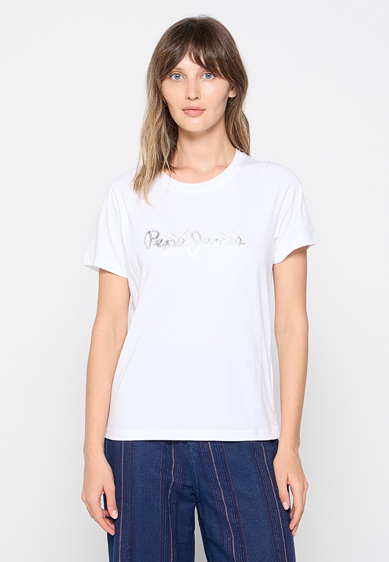 Pepe Jeans T-shirt print wit Pepe Jeans T-shirt print wit