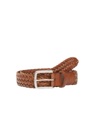 Gevlochten riem - classic cognac