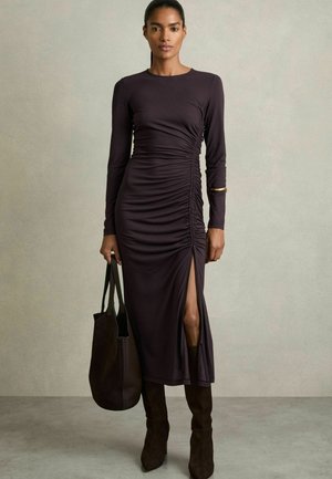 ROSIE RUCHED MIDI - Etuikjole - burgundy