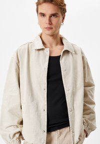 Koton CLASSIC SNAP BUTTONED - Jeansjacka - beige
